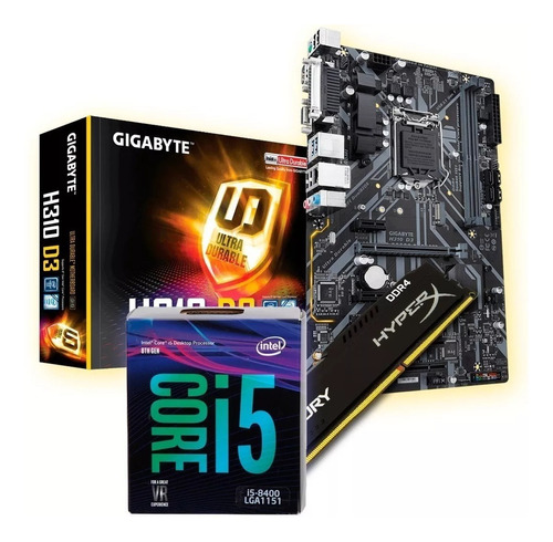 Combo Actualizacion Pc Intel I5 8400 4.0ghz Mother H310m Con Ddr4 8gb 2400mhz Vga Y Hdmi