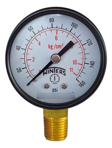 Manometro 2 Puerto 1/4 Npt Inferior 0-160psi Winters