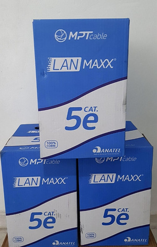 Cabo Rede Cat5e 4 Pares Cx 305 Metros Lan Maxx Azul