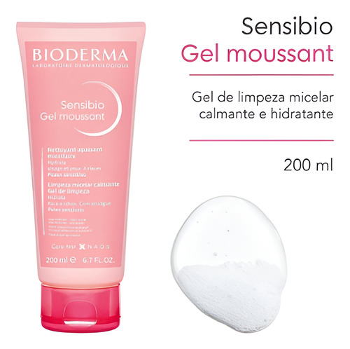Gel De Limpeza Micelar Bioderma Sensibio Moussant 200ml