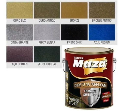 Imagem 2 de 5 de Esmalte Sintetico Direto Na Ferrugem Met Bronze Antigo 3,6l