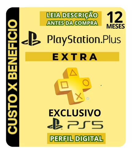 Ps Plus Extra 12 Meses Ps5 - Leia Descrição