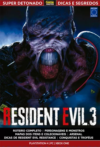 Super Detonado Game Master Dicas e Segredos - Resident Evil 3, de a Europa.  Editora Europa Ltda., capa mole em português, 2020 - Escorrega o Preço