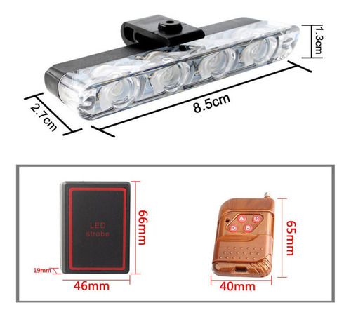 Faro Estroboscópico De 4 Luces Laterales, Patrulla De Escolt