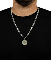 Comprar Corrente Prata 925 Maciça Elo 3x1 5mm + Pingente São Bento