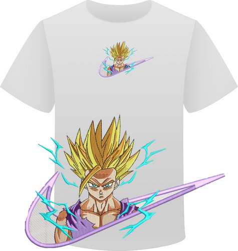 Polera Bordada - Gohan Super Saiyayin - Dragon Ball Anime