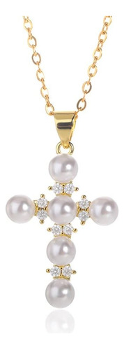 Kumshunie Pearl Cross Necklace Faith Protection Jewelry Para