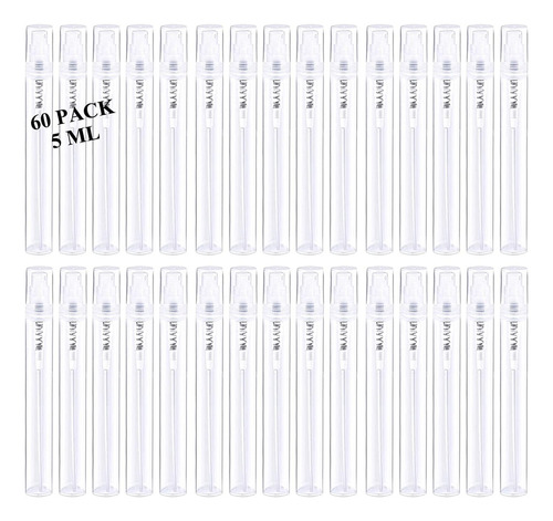 B Mini Atomizador Perfume Botella Spray Plástico (60pcs 5ml)