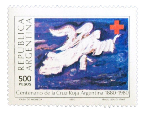 Argentina Arte, Sello Gj 1910 Centen Cruz Roja 80 Mint L5172