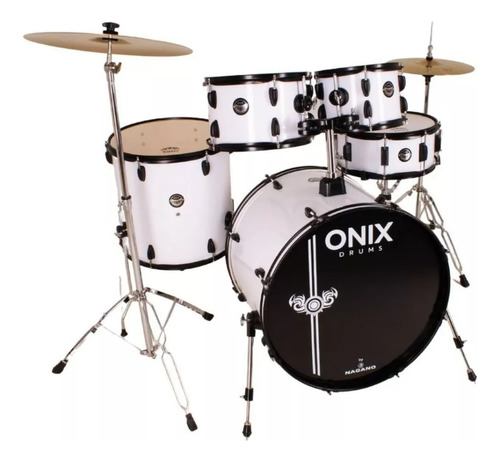 Bateria Nagano Onix Smart Bumbo 22 Completa Banco Pratos