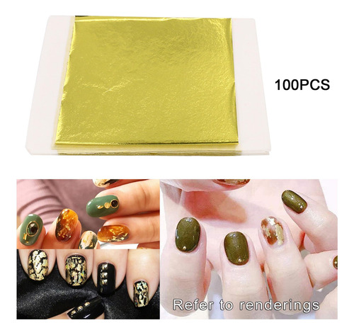 100 Hojas De Papel De Arte De Uñas De Para Limon Amarillo
