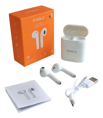 Fone De Ouvido Bluetooth Pro Tws 3 Air Premium Sem Fio Cor Branco Agold