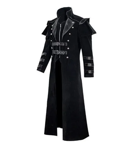Abrigo Largo Medio Gabardina Estilo Gótico Retro Halloween