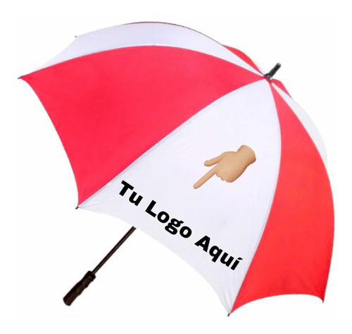 40 Paraguas Golf Combinado Rojo Y Blanco Con Logo 1 Color  