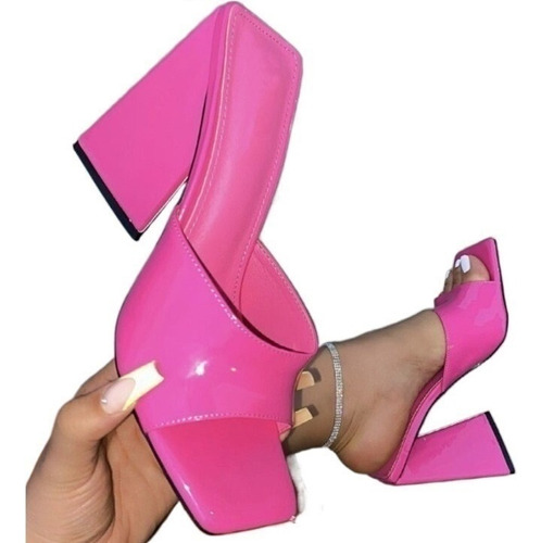 Zapatos De Tacón De Mujer De Color Sólido Más Tamaño