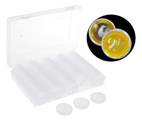Estuche Para Cápsulas De Monedas De 100 Piezas De 25 Mm Con