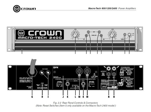 Amplificador Crown Macrotech 2402 2070w Rms 0.1% Thd