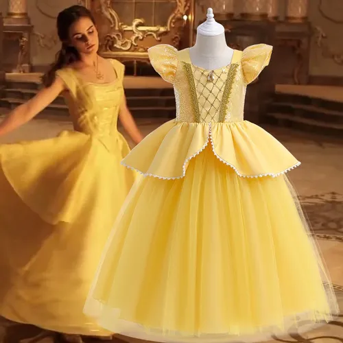 La bella y la bestia vestido blanco sale