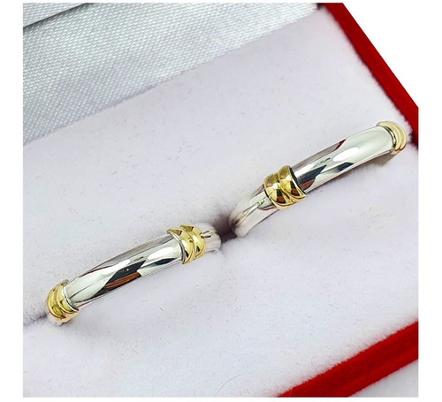 Imagen 2 de 7 de Alianzas Plata Y Oro El Par Anillo Casamiento Compromiso