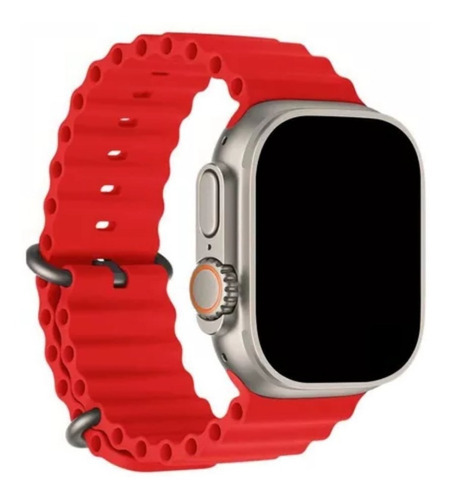Pulseira Oceano Para Apple Watch Ultra 40 41 42 44 45 49mm Cor Vermelho Largura 38 Mm