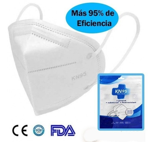 Kit 10 Und  Mascarillas Kn95 Blancas Desechable 5 Capas  