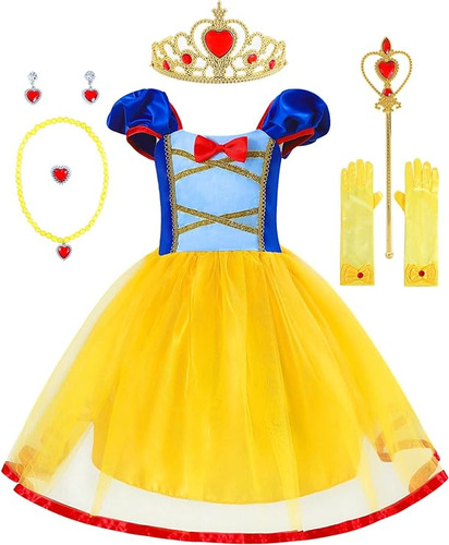 Disfraz Blancanieves Princesasss Niñas Con Accesorios 