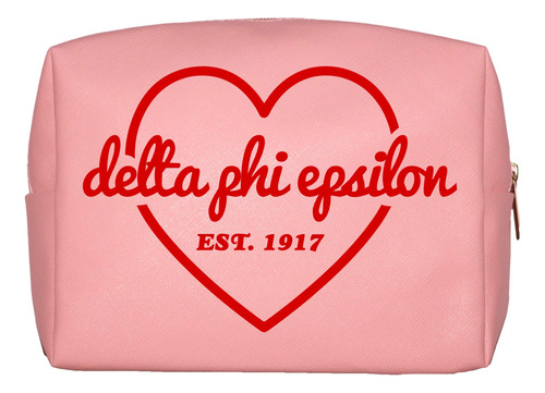 Delta Phi Epsilon Sorority Bolsa De Maquillaje Rosa