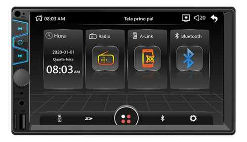 Imagem 5 de 5 de Multimídia Mp5 Roadstar 2 Din Bt Espelhamento Camera De Ré