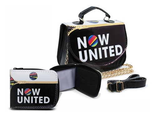 Kit Bolsinha Now United Mini Maleta Com Carteira Infantil