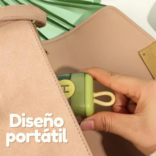Rodillo Quita Pelusa Pelo Mascota Portátil Goma Reutilizable Color Verde Y Amarillo