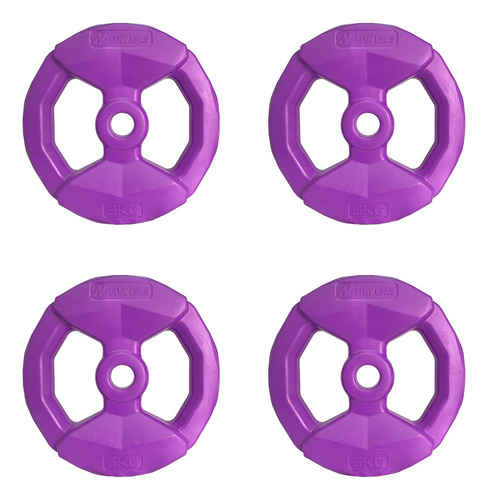 Discos 5 Kg X 4 Unidades Pesa Encastrables Body Pvc Fitnesas Color Violeta