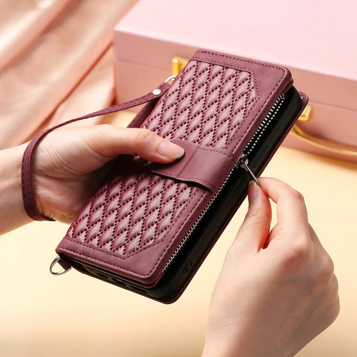 Funda Estilo Libro De Piel Sjk Con Cierre De Cremallera