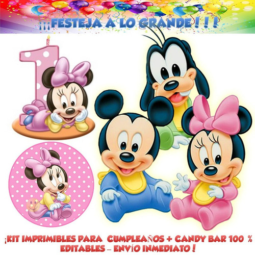 Kit Imprimible Minnie Bebe Decoracion Cumpleanos Candy Mercado Libre Kit Imprimible Minnie Bebe Decoracion Cumpleanos Candy Mercado Libre