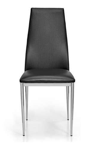 Imagen 2 de 6 de Silla Comedor Caño Cromado Patas Conificadas Tapizada X 2