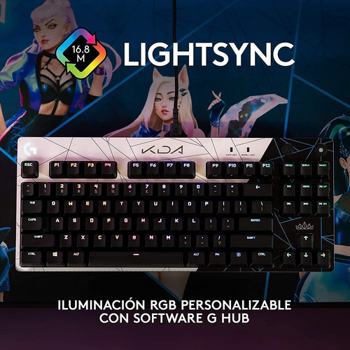 Imagen 4 de 8 de Teclado Logitech Pro Mechanical Ed Lol Kda Rgb Lightsync Pc