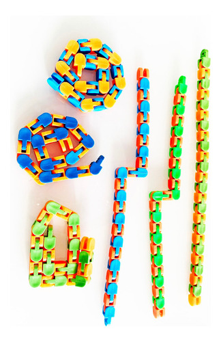 Wacky Tracks Snap And Click Laranja E Azul Sensorial Puzzles