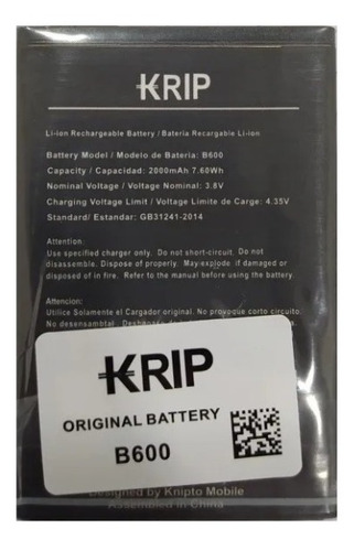 Bateria Yezz Krip K6 B600