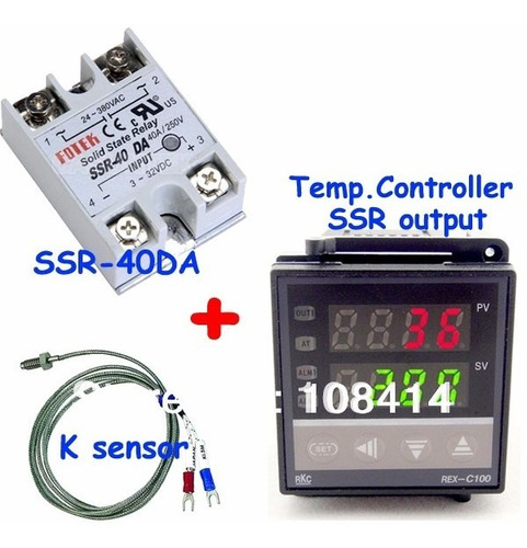 Combo Controlador De Temperatura Rex C100+ Ssr + Tc K Oferta