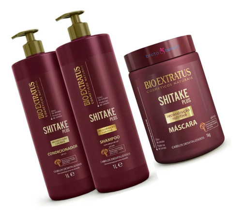 Bio Extratus Kit Shitake Plus Reconstrução Nutritiva 3x1