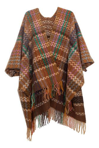 Poncho Chal Capa Invierno Calientito Colores Mujer Sweater 