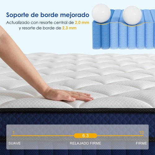 Colchón Queenrose Hybrid Matrimonial Memory Foam & Resortes