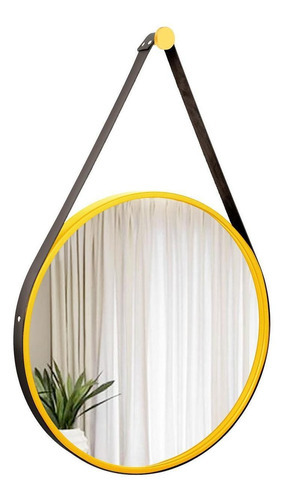 Espelho Decorativo Adnet Redondo 40cm Amarelo/preto - In