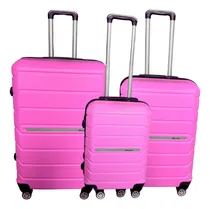 Comprar Set De Valijas Rigidas Para Viaje Con Ruedas Giratorias 360 Grados Y Candado Empotrado - Kit Valijas Rigidas Rosas - Valija Carry On 20'' + Valija Mediana 24'' + Valija Grande 28'' - Ma8-f