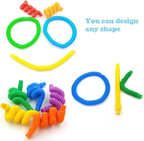 Para 96 Piezas Pop Tubes Fidget Toys, Juguetes Sensoriales