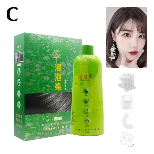 Shampoo De Tintura De Cabelo Com Bolhas De Ervas 500ml