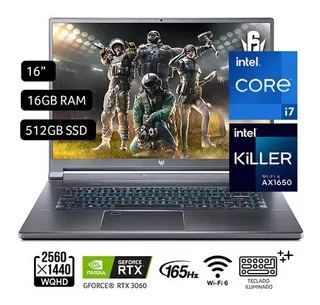 Laptop Gamer Predator Triton 500 Intel Ci7-11800h 16gb 512g