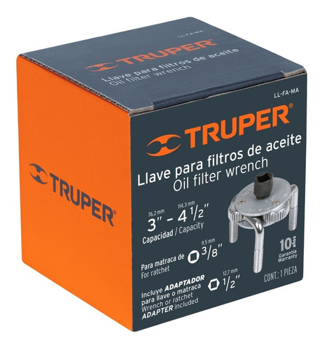 Llave De Filtro De 3 Puntos, Truper 14543