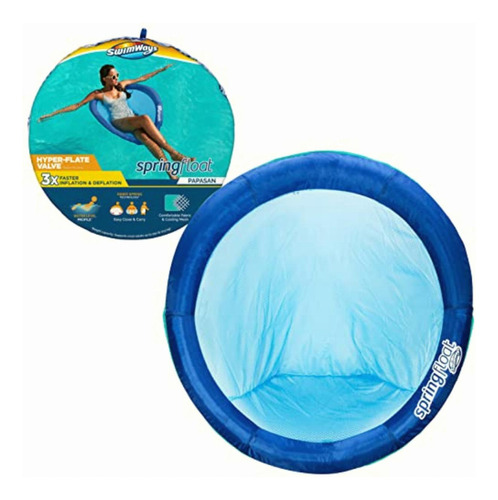 Swimways Papasan Color Azul Con Válvula De Inflado Rápido