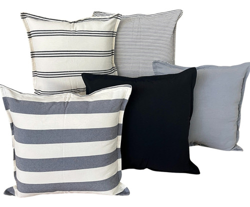 Funda Almohadones Decorativos Tusor Set De 5 Combinables Diseños En 3,4,5