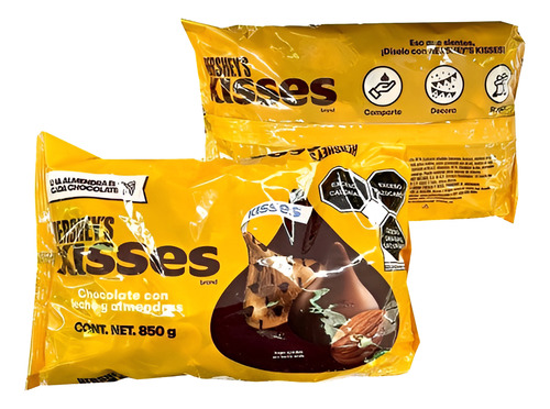 Chocolates Kisses De Hershey's Leche Y Almendras 850g.